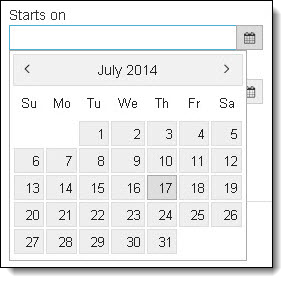 Calendar date picker